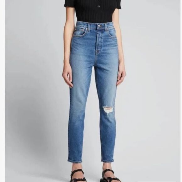 GRLFRND PIPER Super High Rise Stretch Slim Crop Jeans Prospect Park NWT Sz 26 - Picture 2 of 7